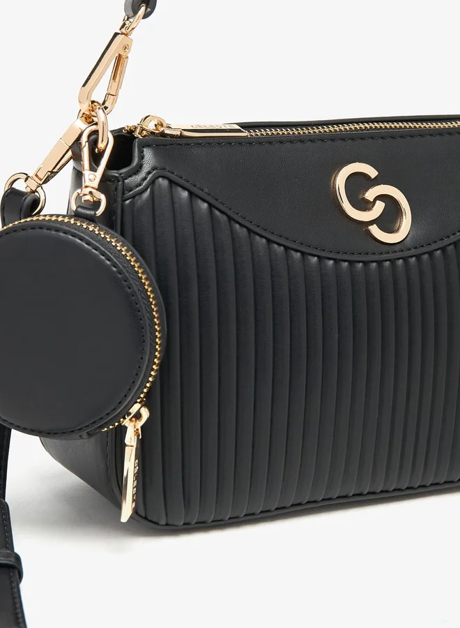 Celeste Women's  Logo Detail Crossbody Bag with Coin Purse and Adjustable Strap