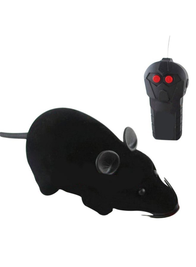 Remote Control Simulation Mouse Electric Spoof Trick Animal Model Children's Toys Funny Cat Pet Supplies-Color:Large Total Length 28cm Two-way Pouch Mouse-Black - Image 4