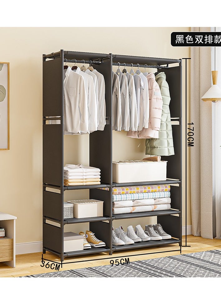 ALMUFARREJ - Black Stylish and Durable Clothes Hanger and Organizer with Shelves - Image 1