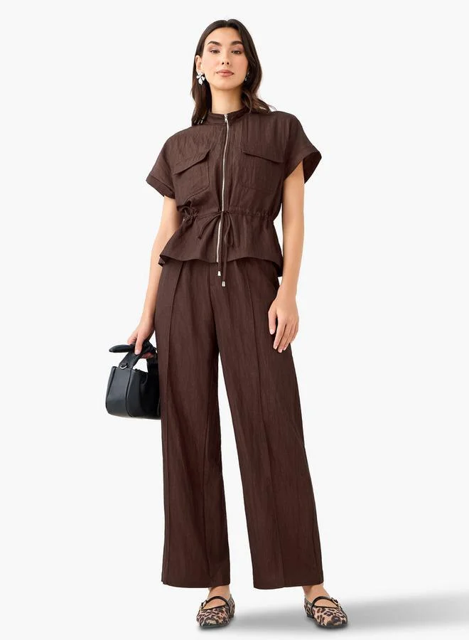 Splash FAV BROWN Drawstring Shirt with Extended Sleeves for Women | Best Price UAE