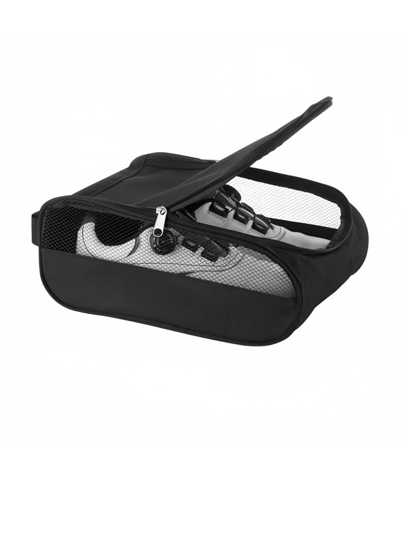 Y&D Outdoor Golf Shoe Bag, Zippered Carrier Bags, Breathable Sports for Men Women (Black) - Image 1