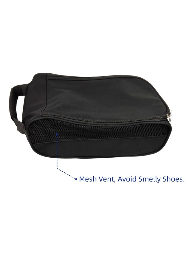 Y&D Outdoor Golf Shoe Bag, Zippered Carrier Bags, Breathable Sports for Men Women (Black) - Image 4