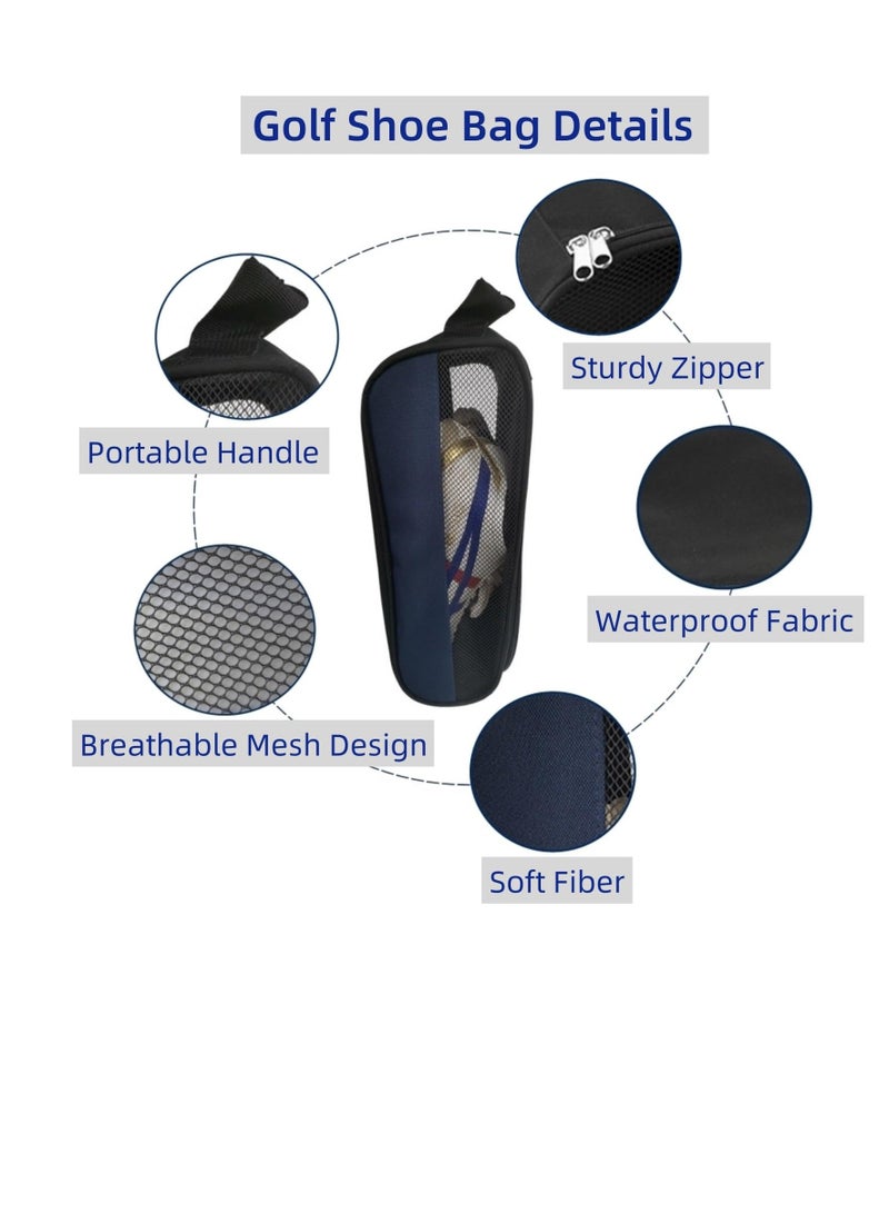 Y&D Outdoor Golf Shoe Bag, Zippered Carrier Bags, Breathable Sports for Men Women (Black) - Image 3