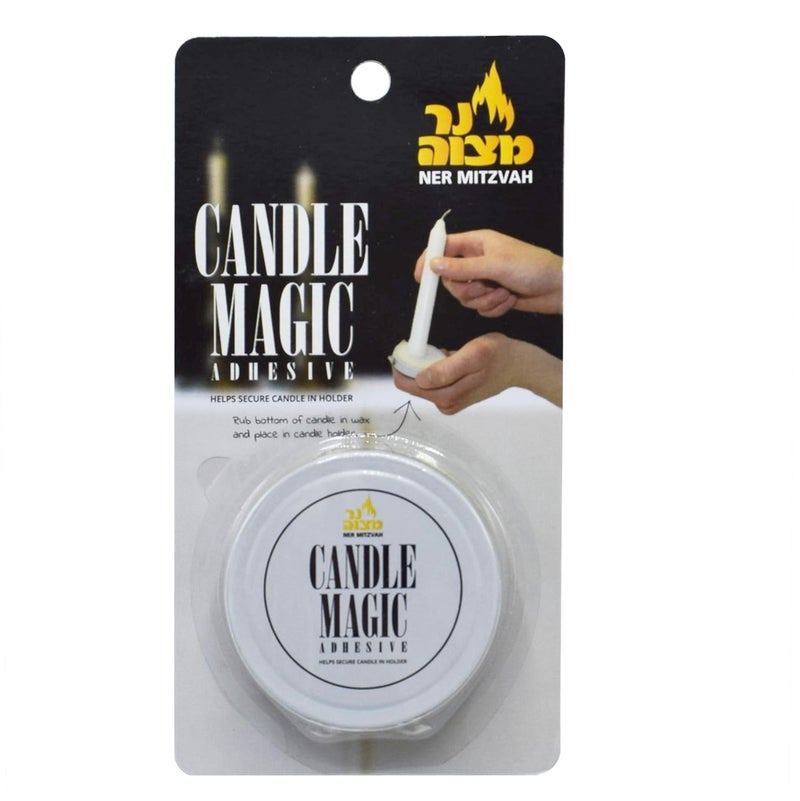 Ner Mitzvah Candle Magic Adhesive - Soft Wax Paste for Securing Candles in Holders - Image 1