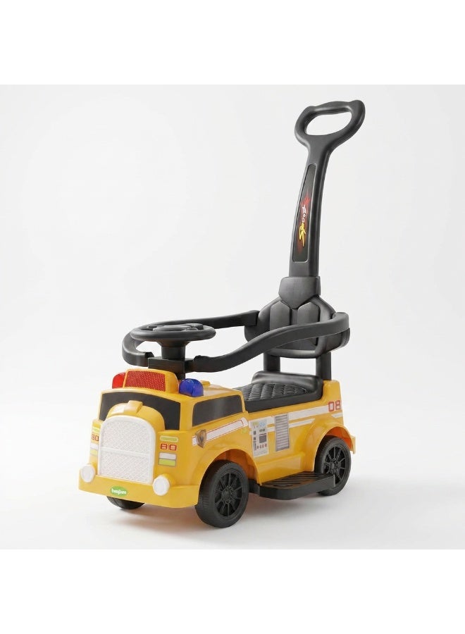 BAYBEE Rovel 2 in 1 Baby Ride on Car for Kid, Ride on Baby Car with Push handle, Lights, Music & Safety Bar | Ride on Toy Childrens Car for Kids| Baby Push Ride on Car for Kids 1-3 Years Boy Girl Yellow - Image 1