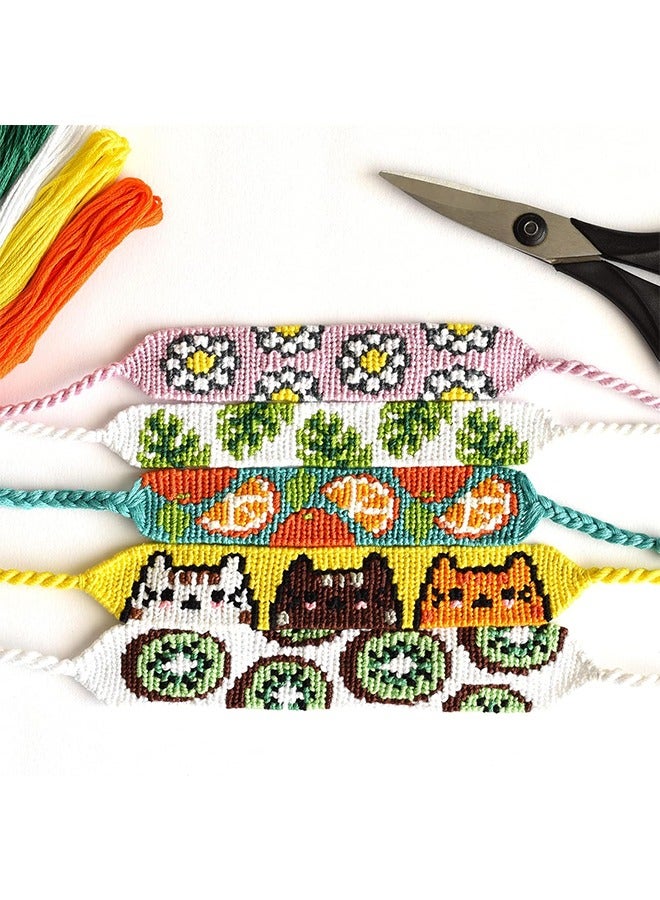 50 pieces of mixed-color cross-stitch threads, rainbow colors, including 9 large eye needles, a pair of scissors, 10 thread winders, 1 thread remover, and 1 threading device - Image 5