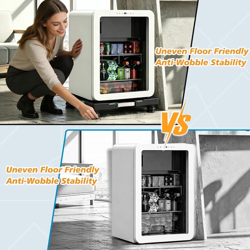 I'SMARTMOON Mini-Fridge-Stand 4 Strong Feet，Adjustable Dolly Washing Machine Stand Base，for Furniture Portable Refrigerator Dryer Stand Black… - Image 4