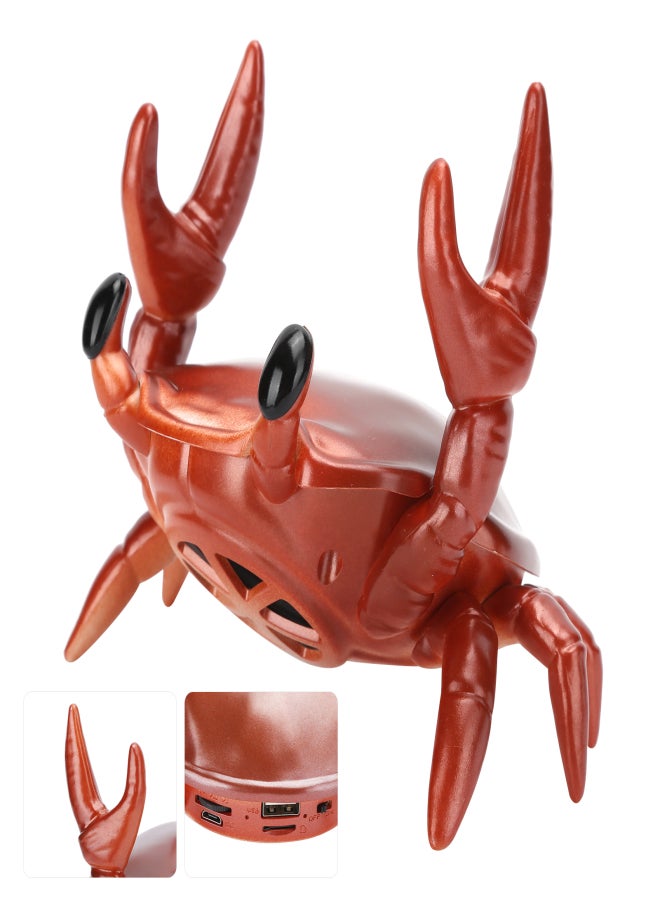 2 in 1 Mobile Phone Stand Bluetooth Speaker Crab Shape Bracket 360 Degree Surround Speaker(Red ) - Image 3