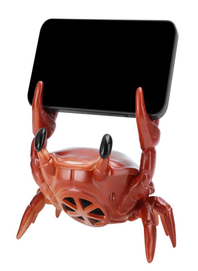 2 in 1 Mobile Phone Stand Bluetooth Speaker Crab Shape Bracket 360 Degree Surround Speaker(Red ) - Image 1