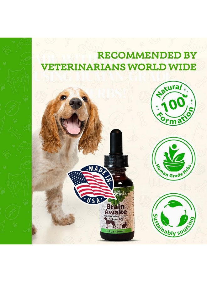 Animal Essentials Brain Awake for Dogs & Cats - Cognitive Support Supplement, Senior Support, Lion's Mane, Brain Health, Herbal Formula - 1 Fl Oz - Image 5