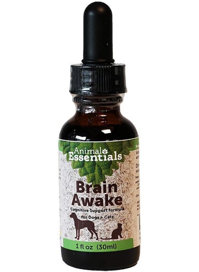 Animal Essentials Brain Awake for Dogs & Cats - Cognitive Support Supplement, Senior Support, Lion's Mane, Brain Health, Herbal Formula - 1 Fl Oz - Image 1