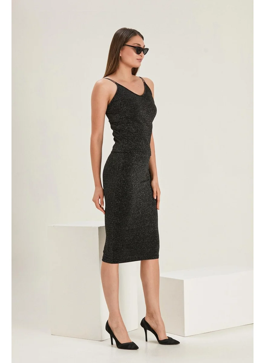 الكسندر جاردي Glitter Pencil Skirt (B22-40800)