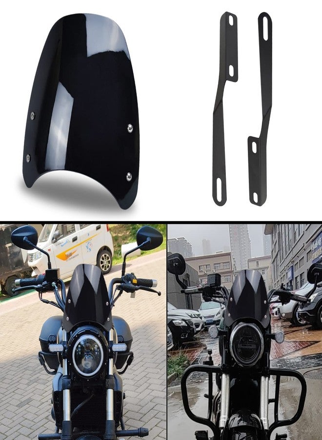 حاجب رياح أمامي عالمي للدراجات النارية من هاربو، مزود بحامل لمصباح أمامي LED مقاس 5-7 بوصات - Image 3
