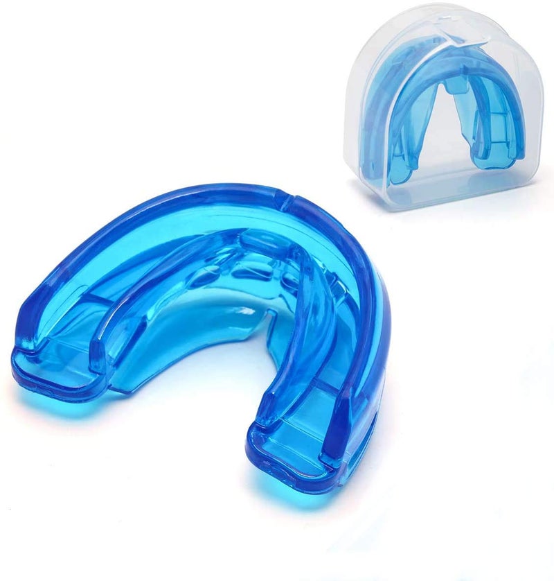 Coolrunner Double Braces Mouth Guard Mouth Guard Sports Athletic Mouth Guards Youth Mouthguard for Upper and Lower Teeth Protection No Boiling Required for Youth Teenager Blue