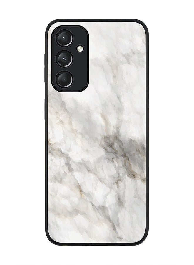 Stylizedd Rugged Black edge case for Samsung Galaxy A05s, Slim fit Soft Case Flexible Anti Drop TPU Gel Thin Cover- Marble Print Beige Grey - Image 1