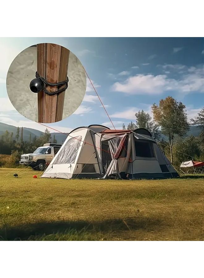 15 قطعة من أربطة الشد السوداء بكرة ثقيلة لربط المظلات والأقمشة في التخييم - Image 5