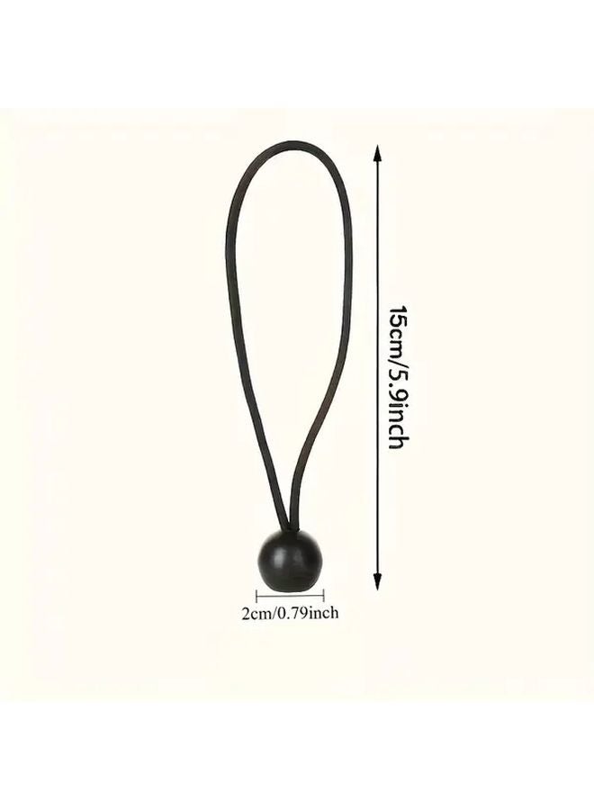 15 قطعة من أربطة الشد السوداء بكرة ثقيلة لربط المظلات والأقمشة في التخييم - Image 4