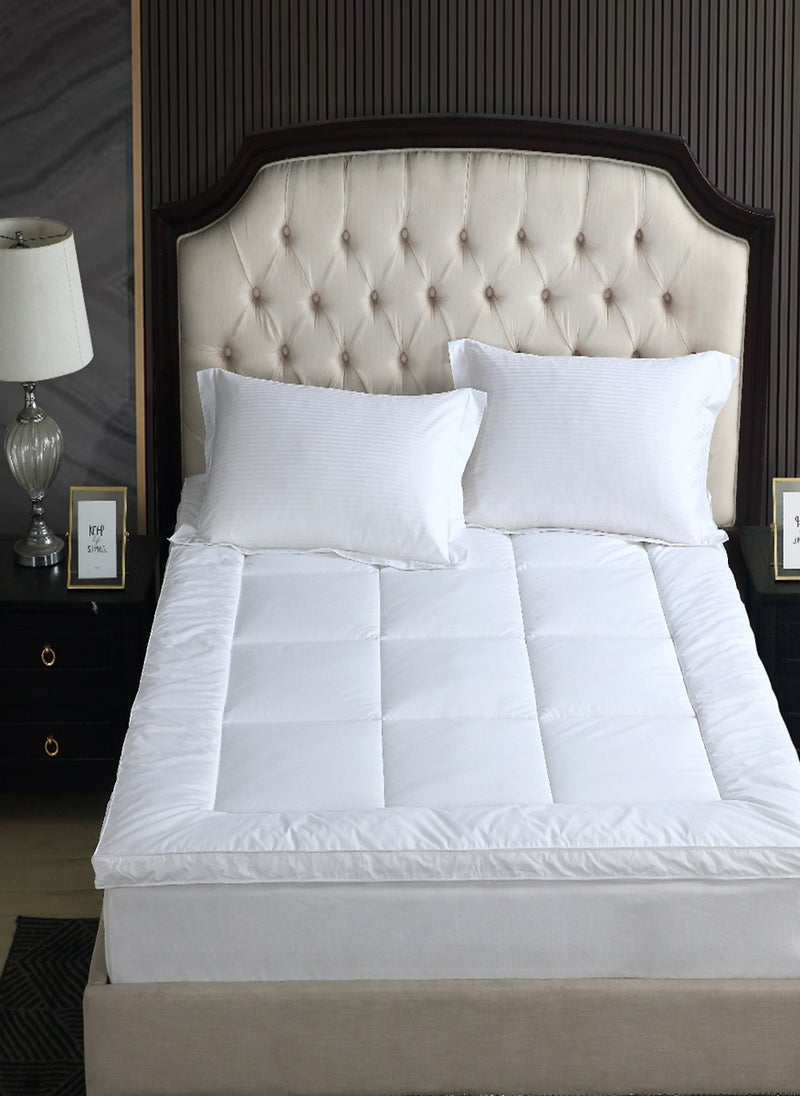 Blueberry Mattress Topper Cotton White 10cm Thickness 150x200cm - Image 1