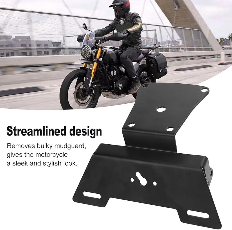 حامل لوحة ترخيص دراجة نارية أسود لـ Scrambler 400X Speed 400 Speed T4 - Image 4