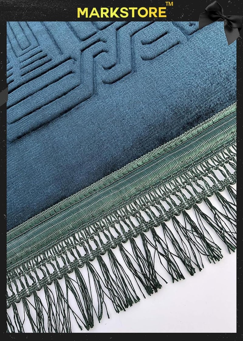 MARK STORE Prayer Mat Embossed Anti-Slip Velvet Top Prayer Rug for Umrah Hajj Ramadan 80 x 120 cm, Best Gift For Ramadan (Beige) - Image 5