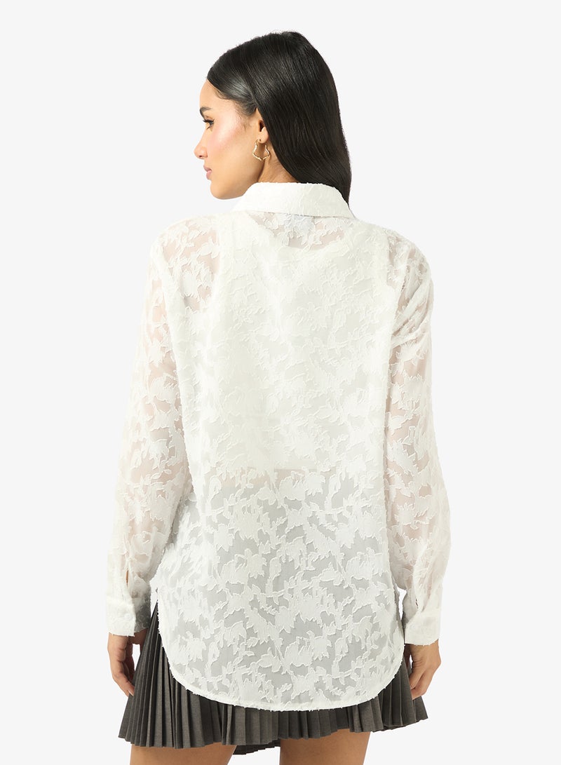 Ginger Lace Button Up Shirt - Image 2