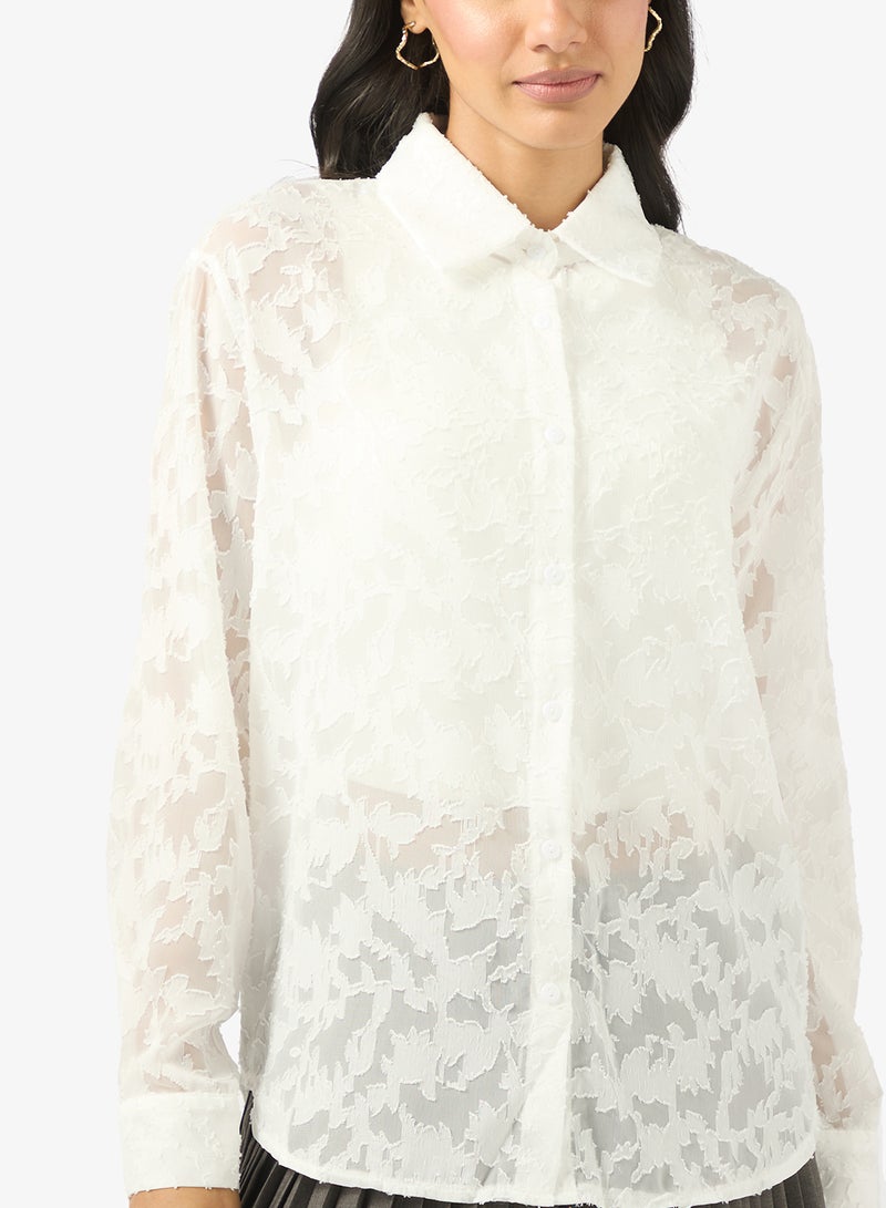 Ginger Lace Button Up Shirt - Image 3