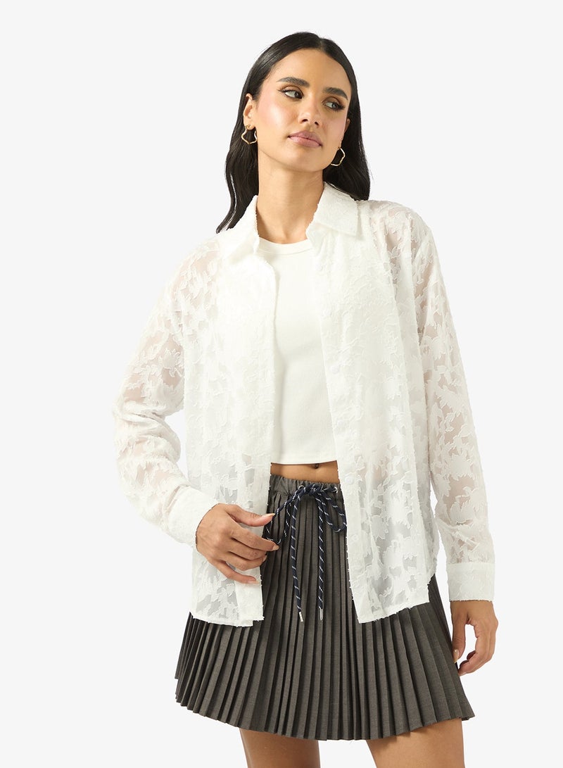 Ginger Lace Button Up Shirt - Image 1