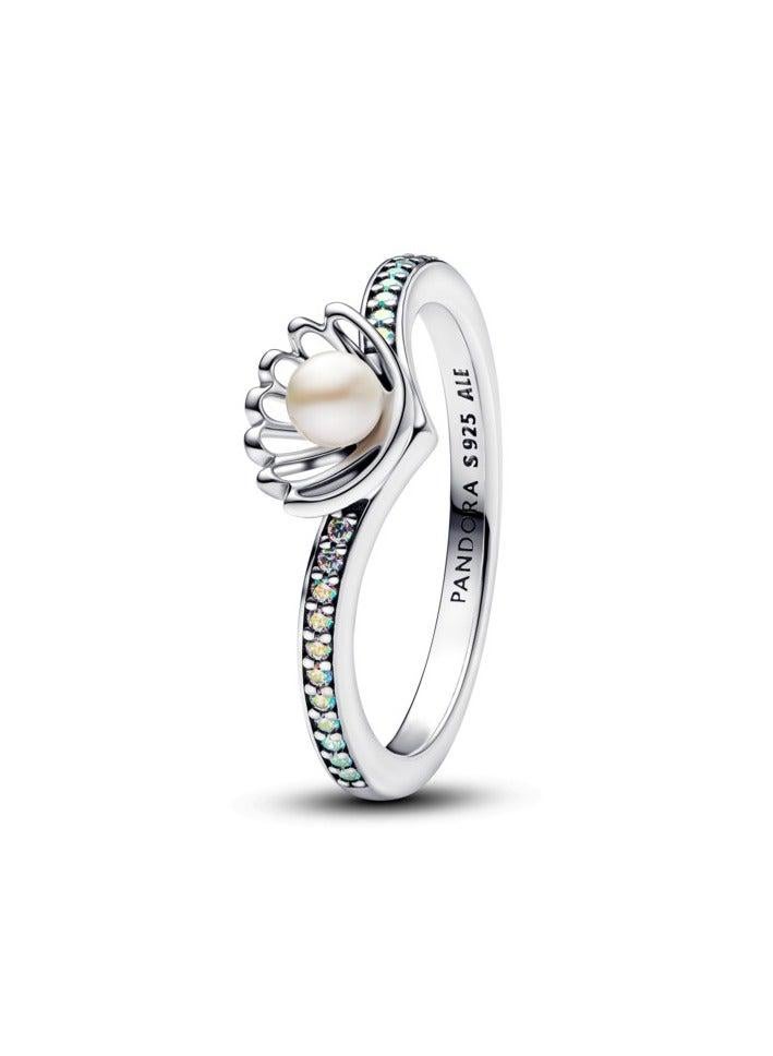 PANDORA Disney Princess Ariel Shell Treated Freshwater Cultured Pearl Ring - Image 1