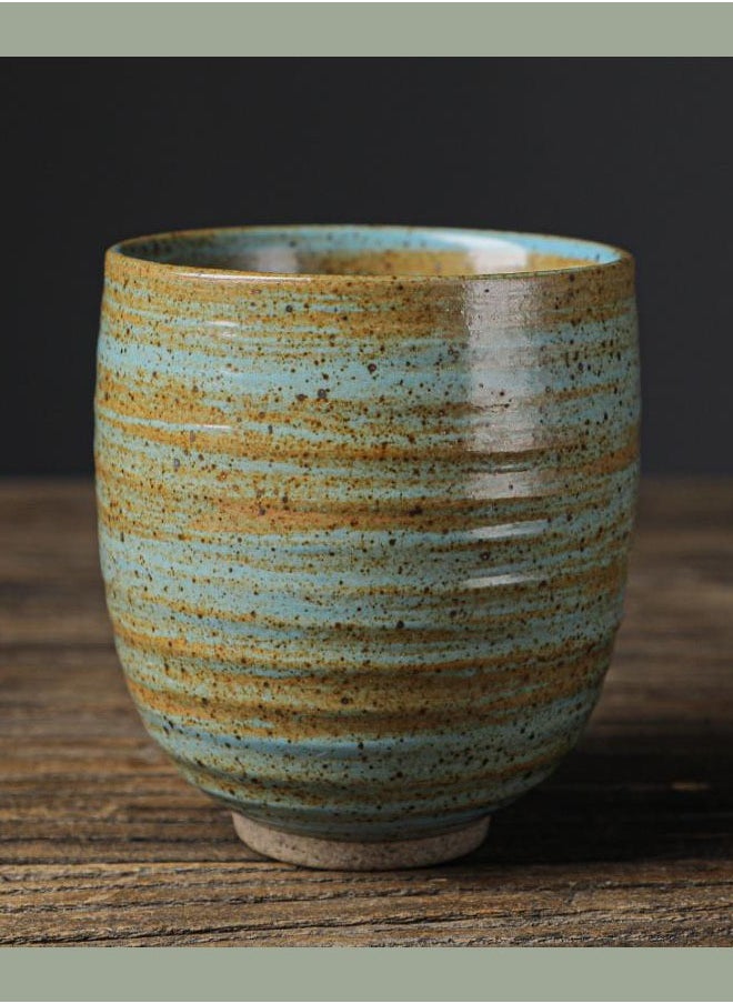 Generic Retro Ceramic Coffee Cup Hand Painted Glazed Coffee Cups Ceramic Tea Cups Latte Coffee Cup Handmade Ceramic Coffee Cups Retro Tea Cup 200ml Ceramic Cup Green  - Image 1