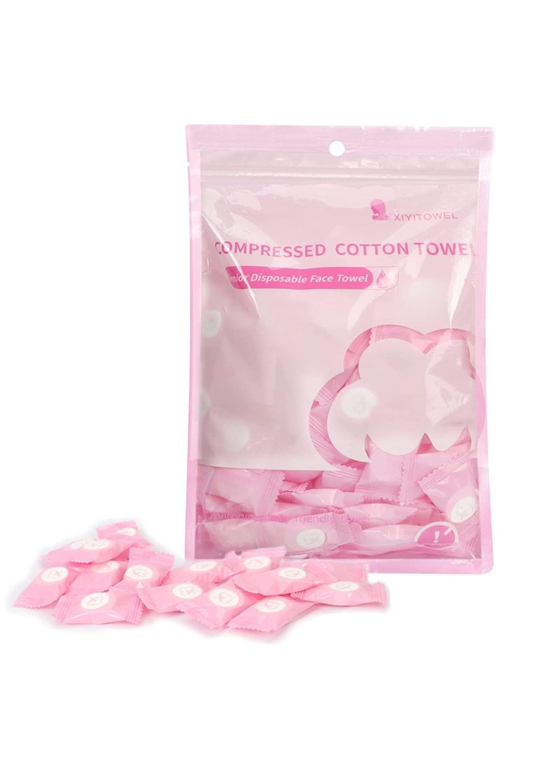 SISGL Compressed Towels 100 PCS Disposable Portable Face Towel Mini Tablets Cotton Coin Tissue for Travel, Hiking, Camping, Sport, Beauty Salon, Home Hand Wipes and Other Outdoor Activities  - Image 1