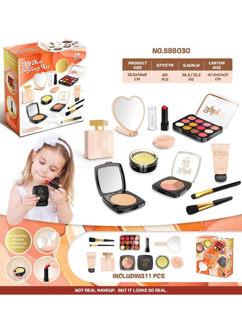 Generic - Girls Makeup Set, Pretend Makeup Toys for Toddlers, Makeup Toy Set with Lipstick, Eyeshadow, DIY Accessories, Makeup Toys for Kids, Toddlers and Dress Up Fun, No Smudge (Black) - Image 1