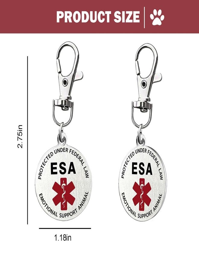 قطعتان من بطاقات تعريف الحيوانات الداعمة عاطفياً (ESA) لطوق الكلب، شارة مزدوجة الجوانب للحيوانات الصغيرة من السلالات الداعمة عاطفياً، سهلة التبديل بين الأطواق والسترات والأحزمة - Image 2
