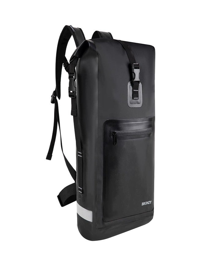 Vogano Waterproof Backpack Waterproof Bag Dry Bags 30L Roll Top Closure Travel Bags For Kayaking Camping Boating Hiking Beach (Black) - Image 1