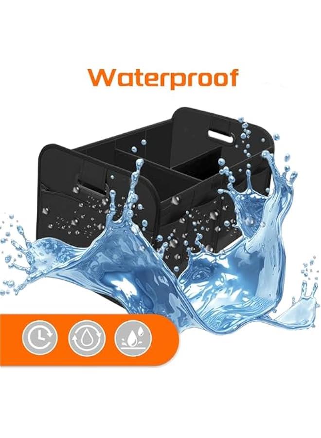 HOOKOR Trunk Organizer for Car,Car Storage,Reinforced Handles,Collapsible Storage Box with Dividers,Foldable and Waterproof,600D Oxford Polyester,Suitable for Any Car,SUV,Van (Black) - Image 4