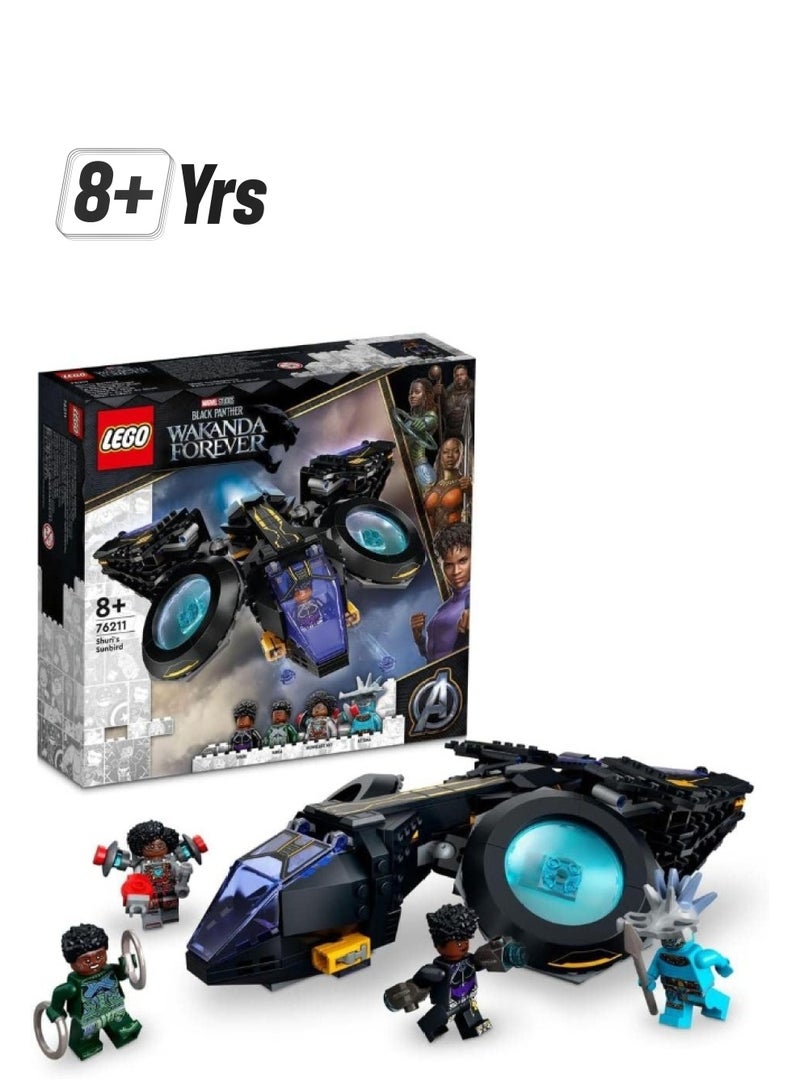 LEGO 76211 Marvel Shuri's Sunbird, Black Panther Aircraft Buildable Toy Vehicle for Kids, Wakanda Forever Set, Avengers Superheroes Gift Idea - Image 1