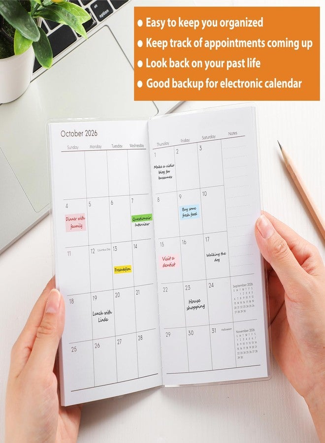 ReliThick 2026-2027 Pocket Calendar for Purse Small Monthly Planner for Women Handy Weekly Pocket Planner Journal Notebook Christmas New Year Gift Sister Friends Women - Image 4