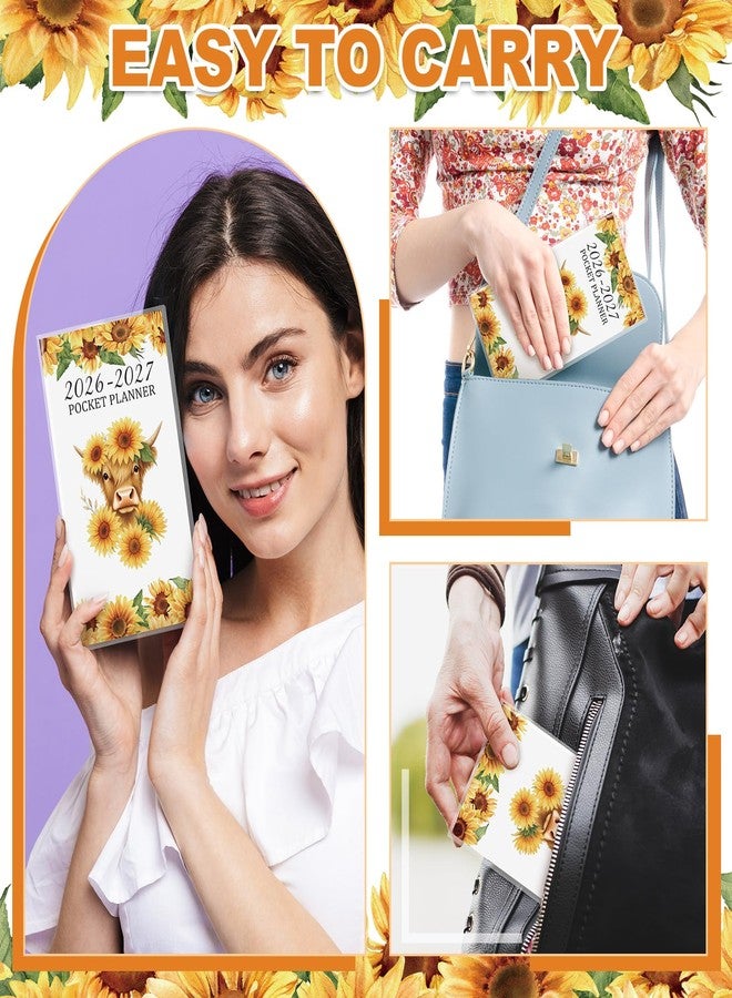 ReliThick 2026-2027 Pocket Calendar for Purse Small Monthly Planner for Women Handy Weekly Pocket Planner Journal Notebook Christmas New Year Gift Sister Friends Women - Image 3