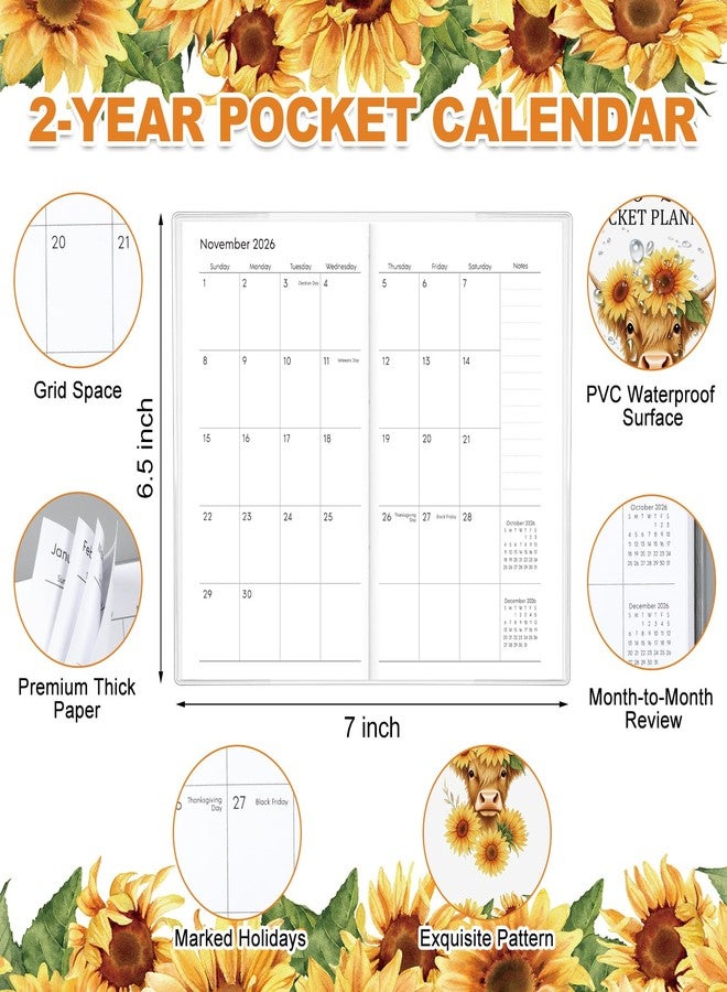 ReliThick 2026-2027 Pocket Calendar for Purse Small Monthly Planner for Women Handy Weekly Pocket Planner Journal Notebook Christmas New Year Gift Sister Friends Women - Image 2