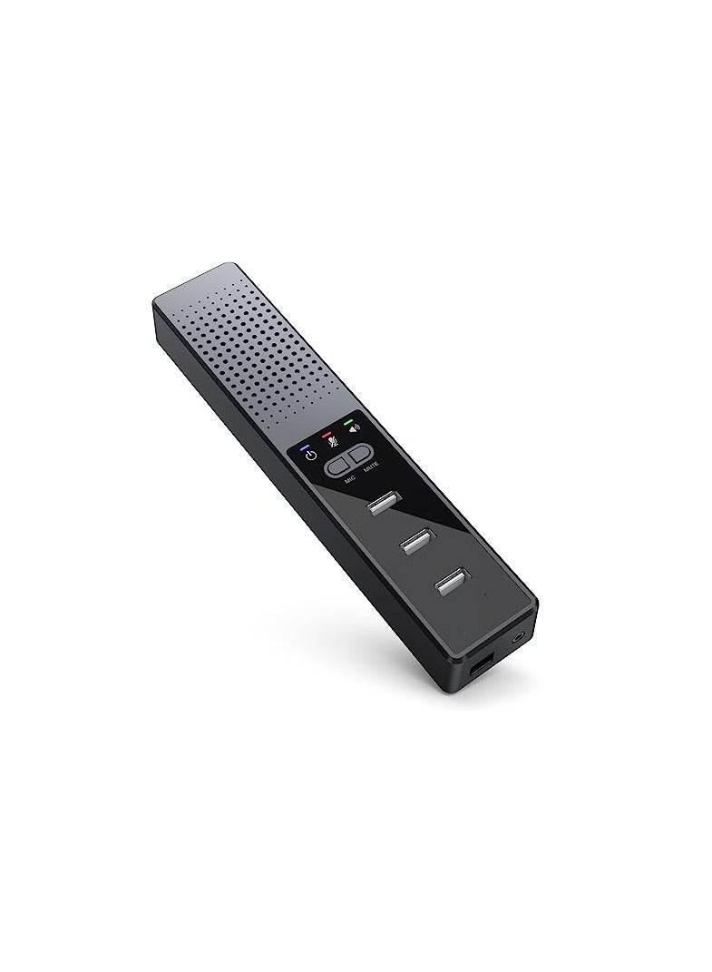 Excefore 3-in-1 Computer Speaker with Microphone, USB Powered PC Speakers for Smart Home Office and Online Study, Portable External Desk Speakers with Hubs, Plug & Play - Image 1