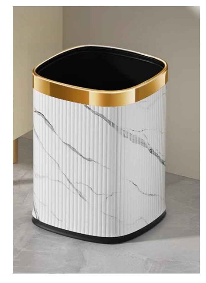 Golden Purchase Products Kitchen Trash Can, Bathroom Trash Can, Plastic Large Capacity Trash Can, Household Square Trash Can, Air Pressure Adsorption Without Cover（12L)  - Image 1