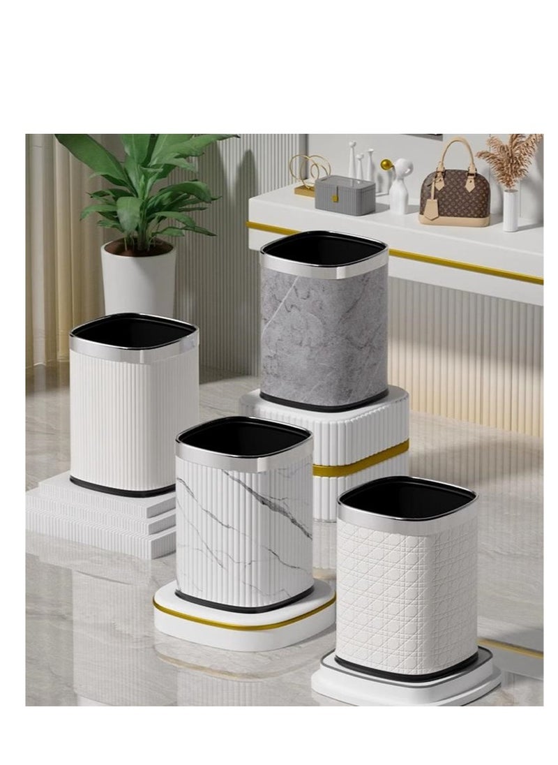Golden Purchase Products Kitchen Trash Can, Bathroom Trash Can, Plastic Large Capacity Trash Can, Household Square Trash Can, Air Pressure Adsorption Without Cover（12L)  - Image 4