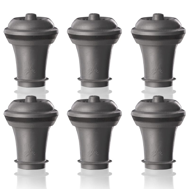 Vacu Vin Wine Saver Vacuum Stoppers - Set of 6 - Gray - for Wine Bottles - Keep Wine Fresh for Up to a Week with Airtight Seal - Compatible with Vacu Vin Wine Saver Pump - Image 1