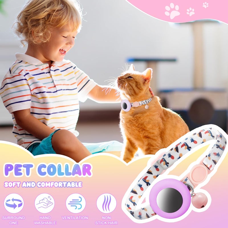 TecoKart ® Airtag Cat Collar Kitten Collar with Airtag Holder and Bell Cat Belt Breakaway Puppy Collar for Mini Dogs & Cat - Image 2