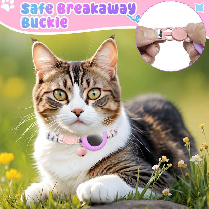 TecoKart ® Airtag Cat Collar Kitten Collar with Airtag Holder and Bell Cat Belt Breakaway Puppy Collar for Mini Dogs & Cat - Image 4