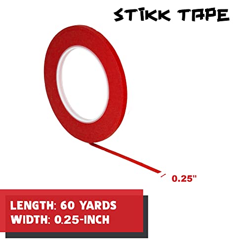 STIKK Painters Tape - 3pk Red Painter Tape - 1/4 inch x 60 Yards - Paint Tape for Painting, Edges, Trim, Ceilings - Masking Tape for DIY Paint Projects - Residue-Free Painting Tape - Image 2