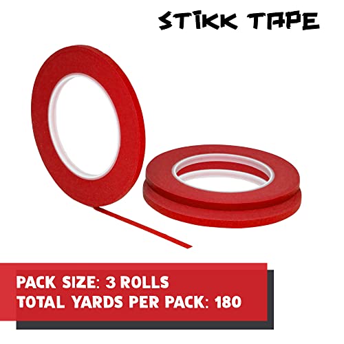 STIKK Painters Tape - 3pk Red Painter Tape - 1/4 inch x 60 Yards - Paint Tape for Painting, Edges, Trim, Ceilings - Masking Tape for DIY Paint Projects - Residue-Free Painting Tape - Image 3