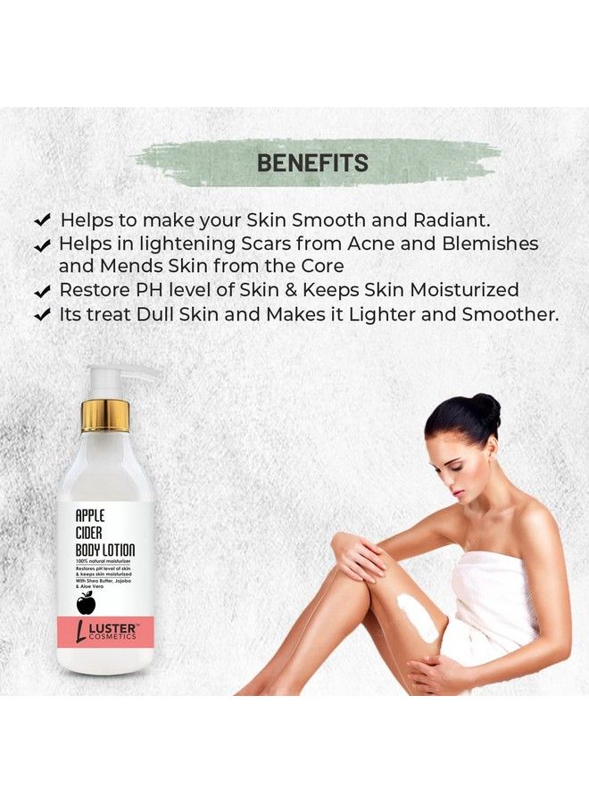 LUSTER Cosmetics Apple Cider Body Lotion ; Enriched With Aloe Vera & Jojoba ; Restores Ph Level Of Skin & Keeps Skin Moisturized ; All Skin Type ; Paraben Free 300Ml - Image 4