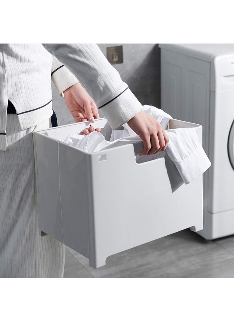 Folding Bathroom Laundry Basket Wall-mounted Dirty Clothes Storage Basket Household Laundry Bag Laundry Bathroom Organizer