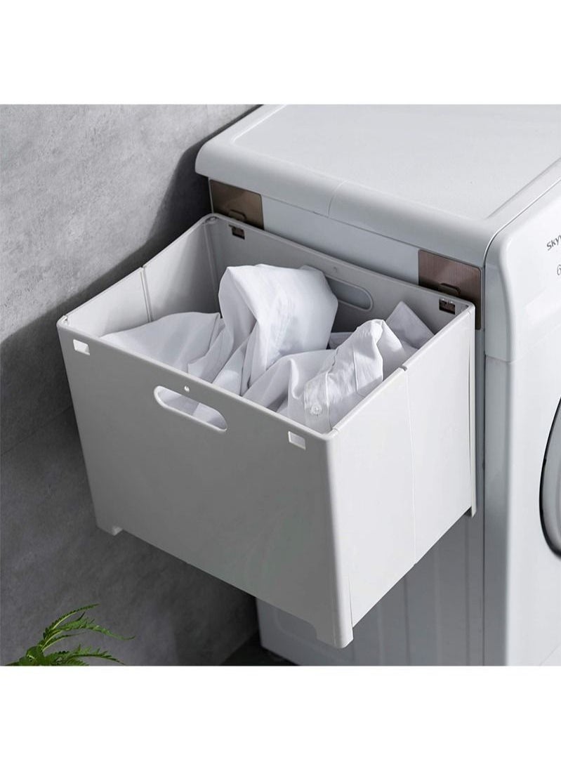 Folding Bathroom Laundry Basket Wall-mounted Dirty Clothes Storage Basket Household Laundry Bag Laundry Bathroom Organizer