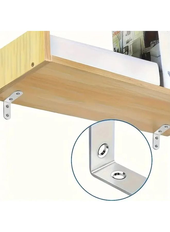 50 Pcs L Shaped Angle Bracket Set 10 Brackets 40 Screws Stainless Steel Furniture Assembly - Image 5